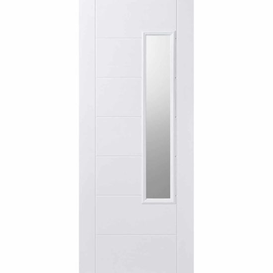 LPD (W) 33 inch GRP Newbury White Glazed 1L External Composite Door