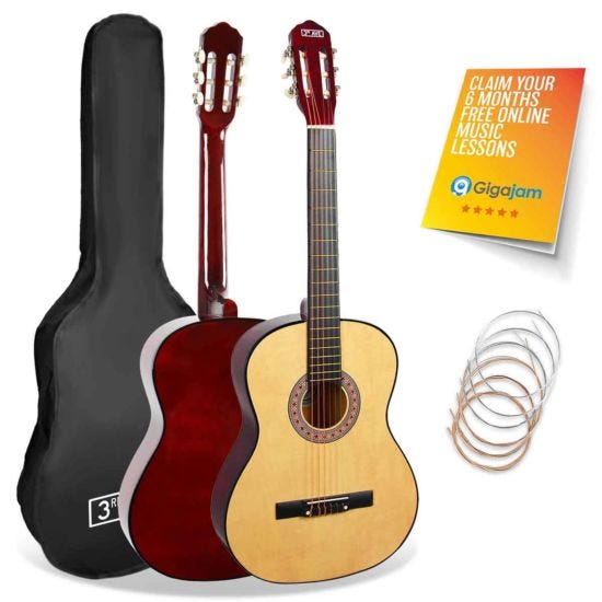 3rd Avenue Full Size Classical Guitar Pack - Natural