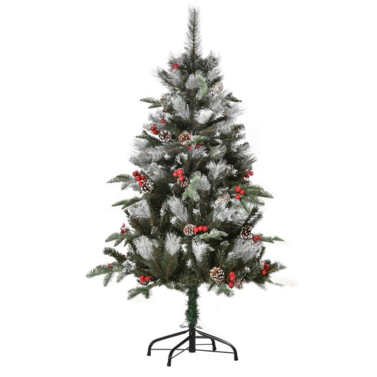 Bon Noel 4Ft Artificial Snow Dipped Christmas Tree Xmas Holiday Pencil Tree Green