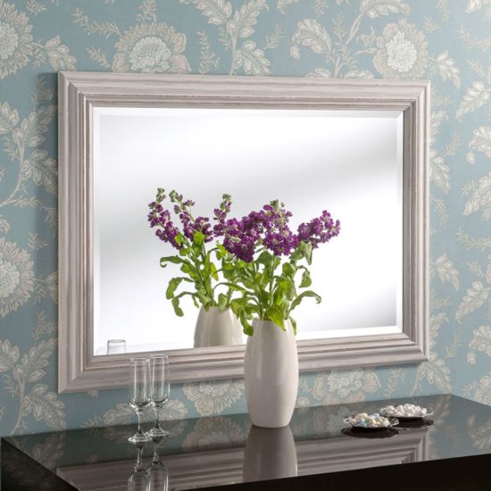 Yearn Distressed White Framed Wall Mirror 73.6 X 161.6Cms