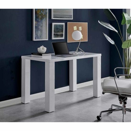 Furniture Box Pivero White High Gloss Computer PC Home Working Office Desk