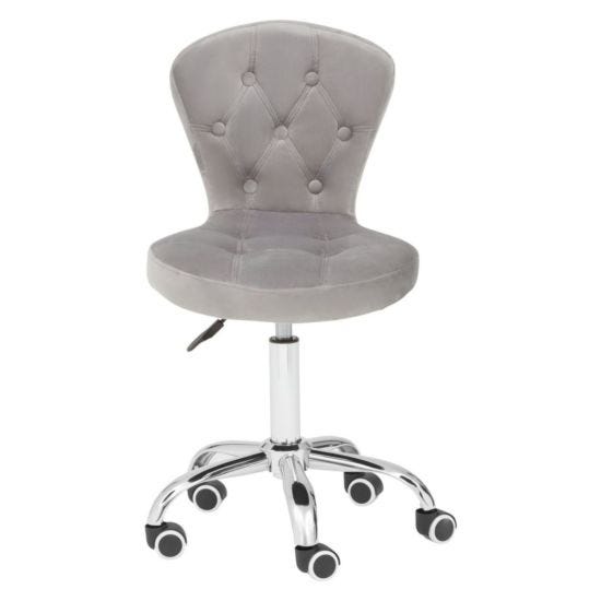Interiors By Ph Grey Velvet Rolling Home Office Chair