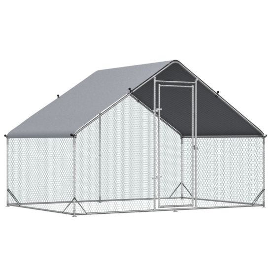 Pawhut Large Galvanized Chicken Coop With Cover 3 X 2 X 2M