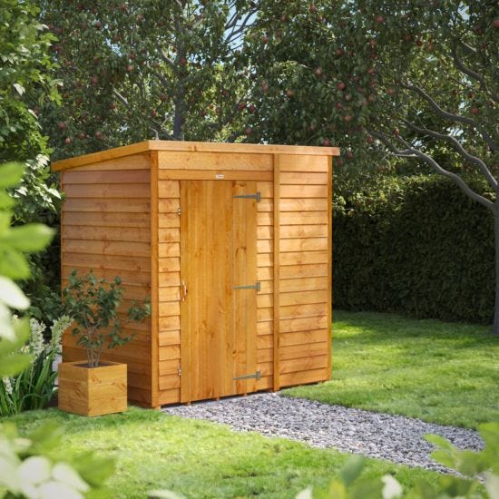 6X4 Power Overlap Pent Windowless Shed