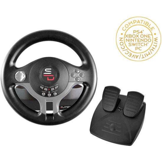 Superdrive SV200 Driving Wheel for Switch, PS4, Xbox One & PC - Black 
