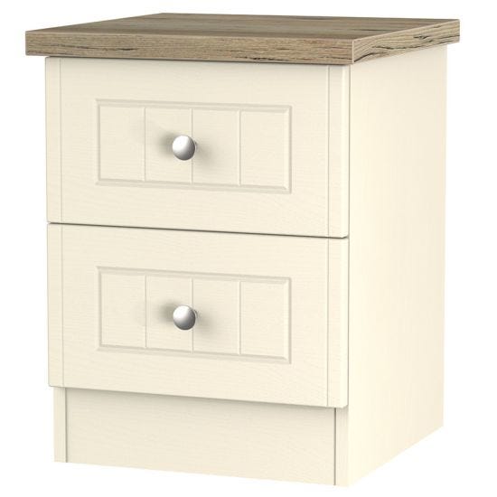 Wilcox 2-Drawer Bedside Table - Cream Ash