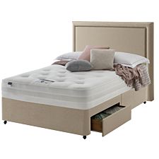 Silentnight Mirapocket 1000 Memory 150cm 2 Drawer Divan Bed Set - Sandstone No Headboard