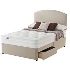 Silentnight Mirapocket 1200  150cm 2 Drawer Divan Bed Set - Sandstone No Headboard