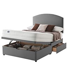 Silentnight Mirapocket 1200  150cm Mattress with Ottoman and 2 Drawer Divan Bed Set - Slate Grey No Headboard