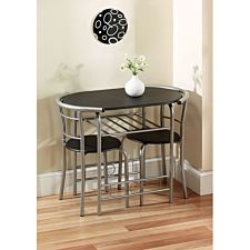 Gablemere Compact Dining Set - Black/Silver