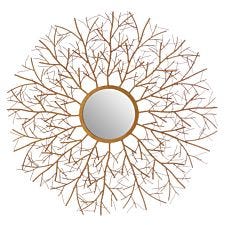 Premier Housewares Zariah Twig Wall Mirror - Antique Gold Finish