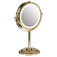 Premier Housewares Gold Cassini LED Table Mirror
