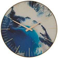 Fifty Five South Primrose 30cm Wall Clock - Blue Abstract