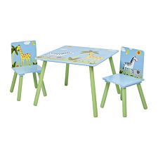 Liberty House Toys Kids Safari Square Table & 2 Chairs Set