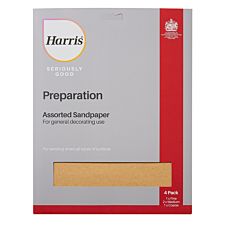 Harris Seriously Good Assorted Sandpaper - Pack of 4 - Grey & Yellow