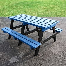 NBB Junior Small 120cm Recycled Plastic Picnic Table - Blue