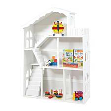 Liberty House Toys White Dolls House Bookshelf with Balcony