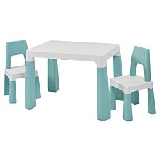 Liberty House Toys Kids White and Green Height Adjustable Table and Chairs