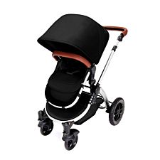 Ickle Bubba Stomp V4 2 in 1 Pushchair - Midnight on Chrome with Tan Handles