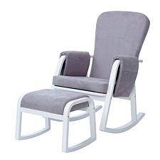 Ickle Bubba Dursley Rocking Chair and Stool Pearl Grey