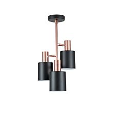 Black & Antique Copper 3 Light Electrified Pendant