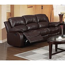 Clare Faux Leather 3 Seater Reclining Sofa Brown