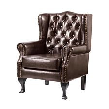 Dunwich Faux Leather Armchair Brown