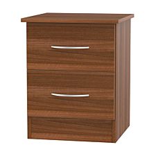 Coventry Ready Assembled 2 Drawer Bed Cabinet Noche Walnut