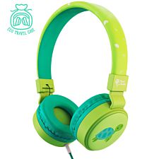 Planet Buddies Milo the Turtle Wired Kids Headphones - Green