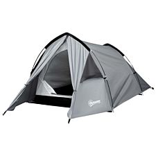 Outsunny 1-2 Person Camping Dome Tent with Porch - Grey