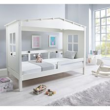Mento White Wooden Treehouse Bed And Memory Foam Mattress