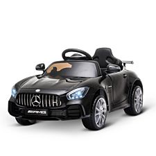 Reiten Kids Mercedes Benz AMG GTR 12V Electric Ride-On Car with Lights, Music & Remote - Black