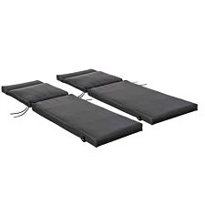 Outsunny Replacement Sunlounger Cushion Set - Black