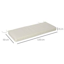 Outsunny 2 Seater Bench Cushion - White