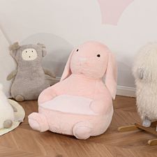 Kids Animal Rabbit Cartoon Soft Chair with Armrest 60x50x59cm Pink