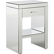 Venetian Mirrored One Drawer Bedside Table