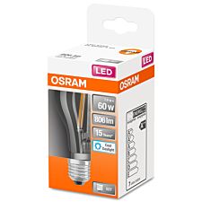 Osram 60W Filament Clear E27 GLS Classic LED Bulb - Daylight White