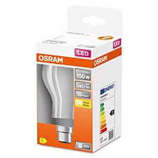 Osram 150W Filament Frosted B22D GLS LED Bulb - Warm White