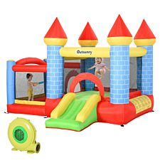 Outsunny Kids Bounce Castle Inflatable Trampoline Slide Pool Basket 3 x 2.75 x 2.1m