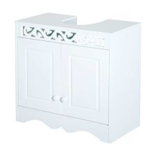 HOMCOM Sink Cabinet, Basin Bathroom Cupboard, Shelf Storage Unit - White