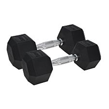 Urban Fitness Pro Hex Dumbbell - Rubber Coated (pair) (2 X 10Kg, Black)