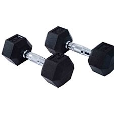Homcom 2X5Kg Hexagonal Rubber Dumbbell Sets Ergo Weight Fitness Gym Workout Pair