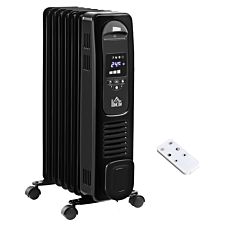 Etna Oil Filled 7 Pipe 1630W Radiator Space Heater with 3 Heat Settings & Remote Control - Black