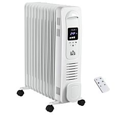 Etna Oil Filled 11 Pipe 2720W Radiator Space Heater with 3 Heat Settings & Remote Control - White