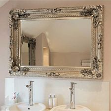 MirrorOutlet Carved Louis Silver Wall Mirror 117cm x 87cm
