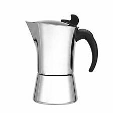 Leopold Vienna Espresso Maker Ancona Design In Polished Stainless Steel 6 Cup Capacity
