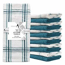 Penguin Home® 100% Cotton Tea Towels - Teal - Pack Of 12