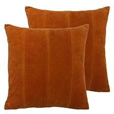 Paoletti Jagger Twin Pack Polyester Filled Cushions Rust