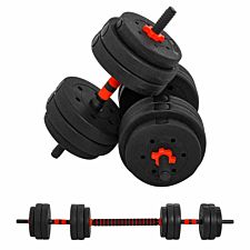 Homcom 25Kg Adjustable 2 In 1 Barbell Dumbbells Weight Set For Body Fitness
