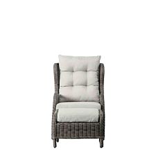 Louis Reclining Chair And Footstool Set - Grey